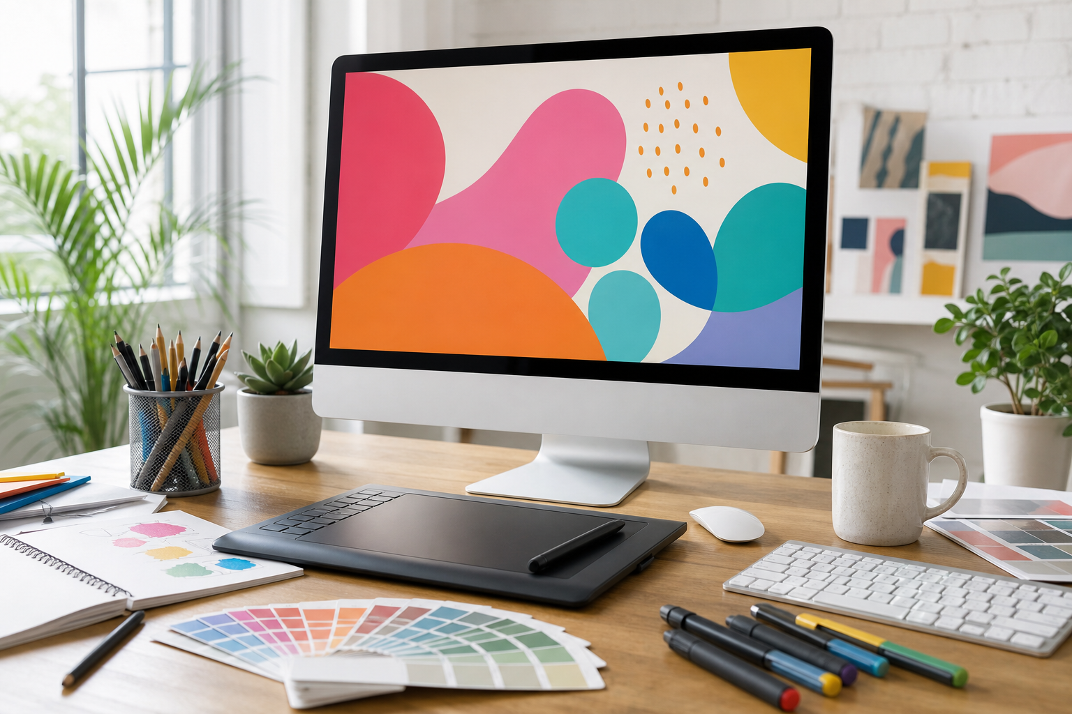 Kleurrijke gratis illustraties in verschillende stijlen naast elkaar